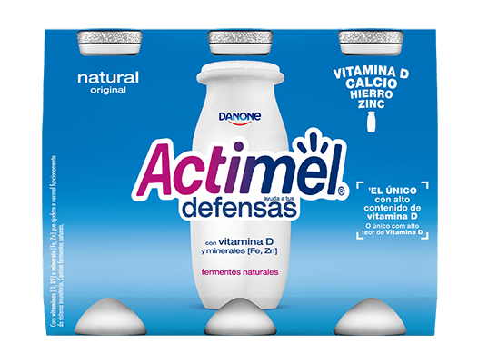 Actimel é um leite fermentado que contém o exclusivo fermento L.Casei Danone e Vitaminas D e B9. No âmbito de uma alimentação e estilo de vida saudáveis, as vitaminas D e B6 contribuem para o normal funcionamento do sistema imunitário. 
Disponível nos sabores Morango, Morango 0%, Original, Original 0%, Tutti Frutti, Cítricos e Ananás Coco.
Benefícios para a saúde
Com vitaminas (D e B9) e minerais (Fe e Zn) que ajudam o normal funcionamento do sistema imunitário. Deverá ser consumido integrado num regime alimentar variado e equilibrado e num modo de vida saudável. O consumo recomendado é de uma garrafa ao dia
