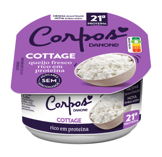 O queijo cottage de Corpos Danone: com ingredientes de origem natural, naturalmente rico em proteína e baixo em gordura.
É versátil para inúmeras receitas e um óptimo aliado para uma alimentação equilibrada!

Benefícios para a saúde
Light*
*Teor de gordura reduzido (-60% de gordura que a média de mercado de queijos frescos não light).Rico em proteína.Deverá ser consumido integrado num regime alimentar variado e equilibrado e num modo de vida saudável.
