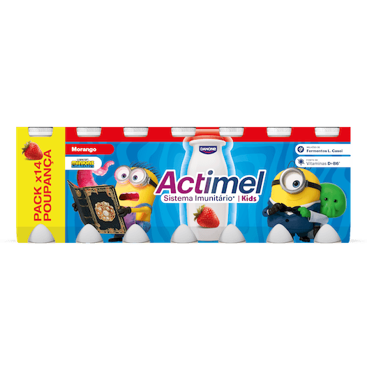 Actimel &eacute; um leite fermentado que cont&eacute;m o exclusivo fermento L.Casei Danone e Vitaminas D e B6. No &acirc;mbito de uma alimenta&ccedil;&atilde;o e estilo de vida saud&aacute;veis, as vitaminas D e B6 contribuem para o normal funcionamento do sistema imunit&aacute;rio.&nbsp;
Dever&aacute; ser consumido integrado num regime alimentar variado e equilibrado e num modo de vida saud&aacute;vel.
