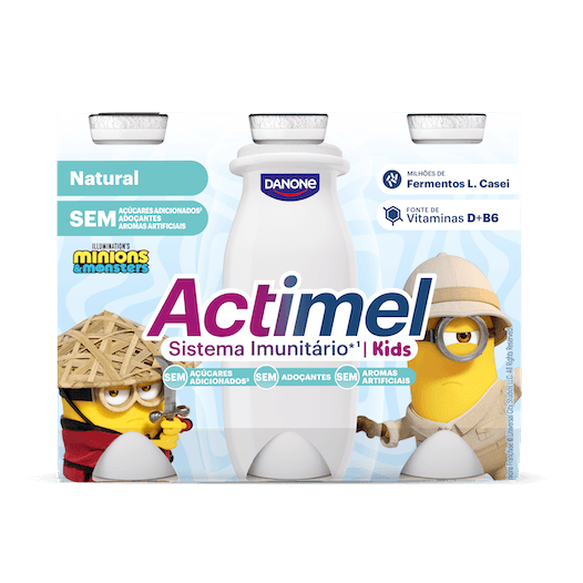 Chegou o novo Actimel Kids Sem A&ccedil;&uacute;cares Adicionados*, com um sabor natural que as crian&ccedil;as v&atilde;o adorar! Al&eacute;m de delicioso, &eacute; uma op&ccedil;&atilde;o mais saud&aacute;vel com&nbsp;vitamina D que contribui para o normal funcionamento do sistema imunitario das crian&ccedil;as.&nbsp;
*Cont&eacute;m a&ccedil;&uacute;cares naturalmente presentes.
Benef&iacute;cios para a sa&uacute;de
Dever&aacute; ser consumido integrado num regime alimentar variado e equilibrado e num modo de vida saud&aacute;vel.