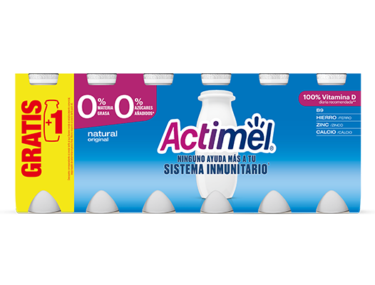 Actimel é um leite fermentado que contém o exclusivo fermento L.Casei Danone e Vitaminas D e B9. Com 0% açucares adicionados, contendo apenas açucares naturais. No âmbito de uma alimentação e estilo de vida saudáveis, as vitaminas D e B9 contribuem para o normal funcionamento do sistema imunitário. 
Disponível nos sabores Morango, Morango 0%, Original, Original 0%, Tutti Frutti e Cítricos.
Benefícios para a saúde
Actimel tem alto teor de vitamina D e é fonte de vitamina B9, ferro e zinco. A vitamina D contribui para o normal funcionamento do sistema imunitário. É recomendado o consumo de 1 garrafa por dia.