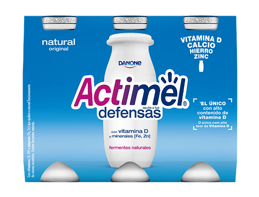 Actimel é um leite fermentado que contém o exclusivo fermento L.Casei Danone e Vitaminas D e B9. No âmbito de uma alimentação e estilo de vida saudáveis, as vitaminas D e B6 contribuem para o normal funcionamento do sistema imunitário. 
Disponível nos sabores Morango, Morango 0%, Original, Original 0%, Tutti Frutti, Cítricos e Ananás Coco.
Benefícios para a saúde
Com vitaminas (D e B9) e minerais (Fe e Zn) que ajudam o normal funcionamento do sistema imunitário. Deverá ser consumido integrado num regime alimentar variado e equilibrado e num modo de vida saudável. O consumo recomendado é de uma garrafa ao dia
