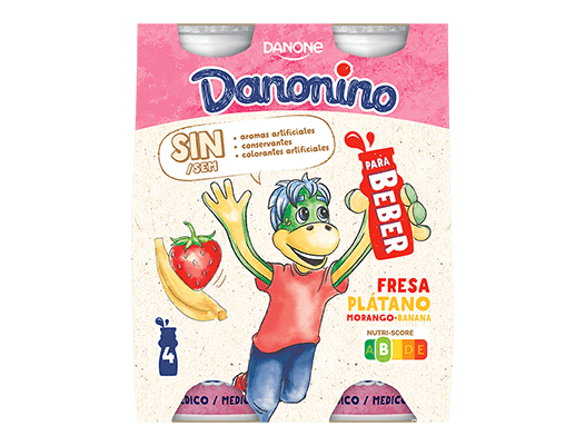É a gama de iogurtes líquidos de Danonino, com sabor a Morango, Morango Banana e Tutti-Frutti, fonte de Cálcio e vitamina D e ainda com divertidas garrafinhas colecionáveis para que as crianças possam desenvolver a sua imaginação.
Benefícios para a saúde
Danonino é rico em cálcio e é fonte de vitamina D e proteínas que são necessários para o crescimento e desenvolvimento normais dos ossos das crianças.