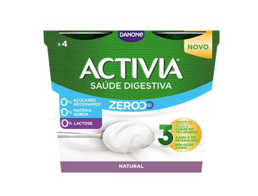 Ideal para qualquer momento, seja ao pequeno almo&ccedil;o ou para desfrutar nos lanches da manh&atilde; e da tarde. Activia 000% Natural, com 0% a&ccedil;&uacute;cares adicionados, 0% lactose e 0% mat&eacute;ria gorda. Delicie-se com todo o sabor e milh&otilde;es de probi&oacute;ticos!
Benef&iacute;cios para a sa&uacute;de
Dever&aacute; ser consumido integrado num regime alimentar variado e equilibrado e num modo de vida saud&aacute;vel.